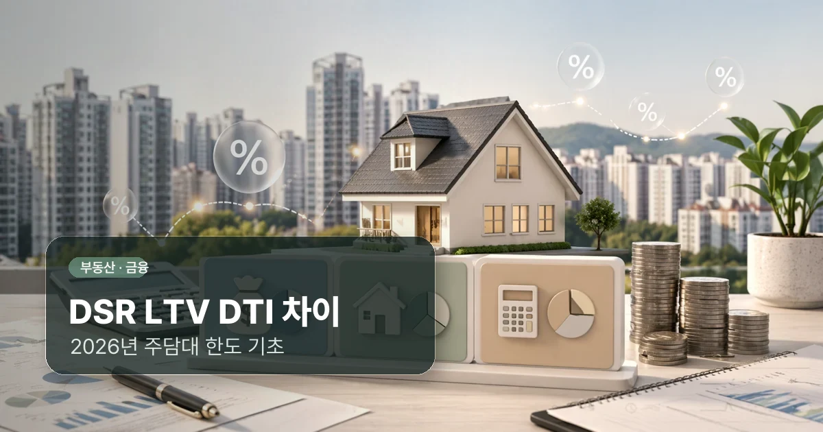 DSR LTV DTI 차이 - 2026년 주담대 한도 기초