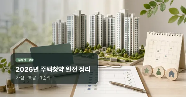 2026년 주택청약 완전 정리 - 가점ㆍ특공ㆍ1순위