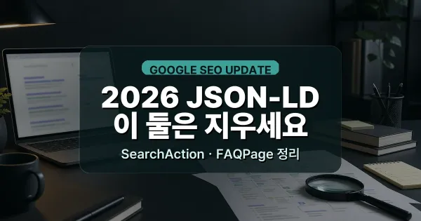 JSON-LD 최신 변경(2026): SearchActionㆍFAQ 정리