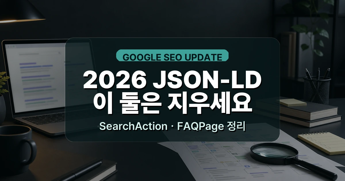 JSON-LD 최신 변경(2026): SearchActionㆍFAQ 정리