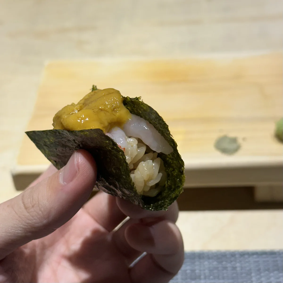 도요스 단새우와 우니 스시